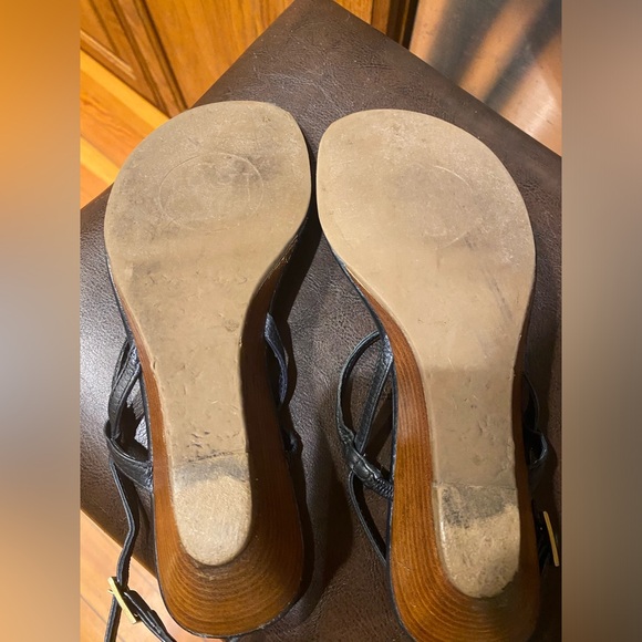 Tory Burch Leather Wedge Slingback Sandals  Size 7.5-8 - Picture 11 of 13